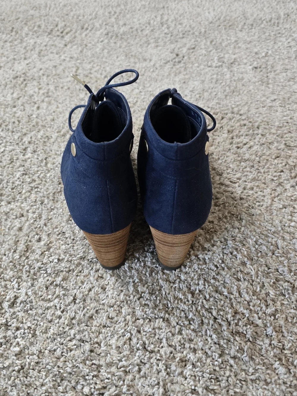 Dr. Scholl's Conquer BE Energized Womens Blue LaceUp Wedge Ankle Bootie US 9 NEW